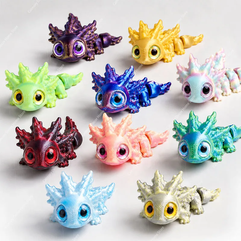 3D Printing Multi-Joint Movable Simulation Eyes Salamander Figures for Home Accessories Gift Living Room Decoration Статуэтки