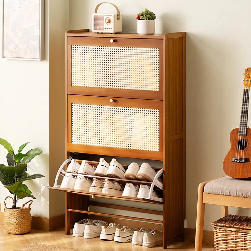 Narrow Shoe Cabinet Multi Layer Mesh Breathable Shoe Rack Space Saving Entrance Storage Rack Modern