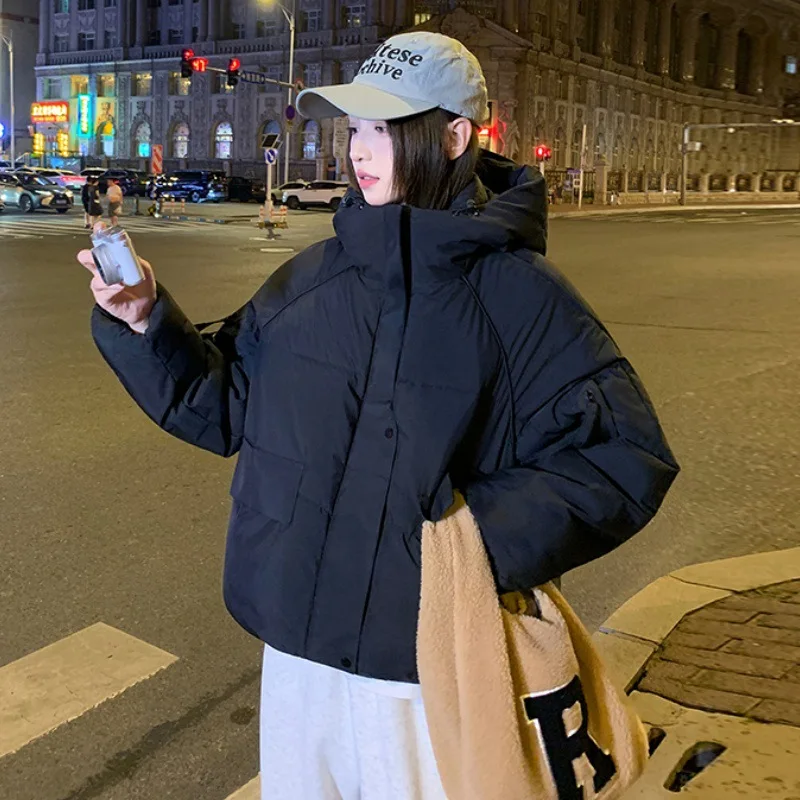 Nieuwe trend winter cropped pufferjack losse warme katoenen jas dames casual korte dikkere katoenen bovenkleding winterjas dames