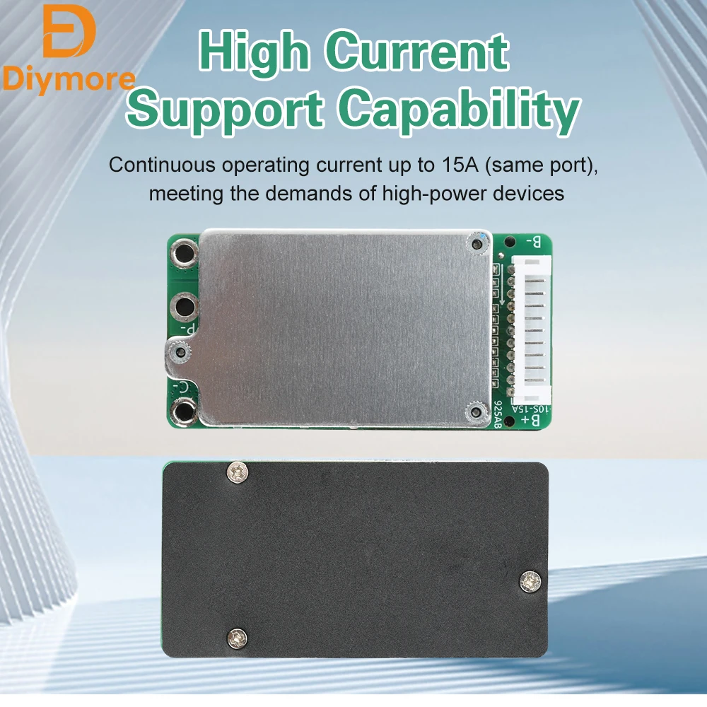 10S 36V 15A 18650 Lithium Battery Charge Short Circuit Protection Board BMS Single outlet/Dual outlet For Power Devices