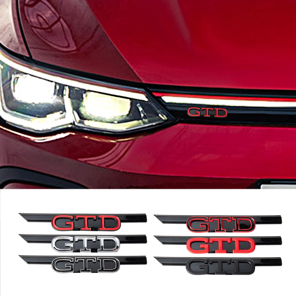 3D ABS Car GTD GTI Badge Front Grille Letters Emblem Decoration Modification Replacement Accessorie for Volkswagen VW Golf 8 MK8