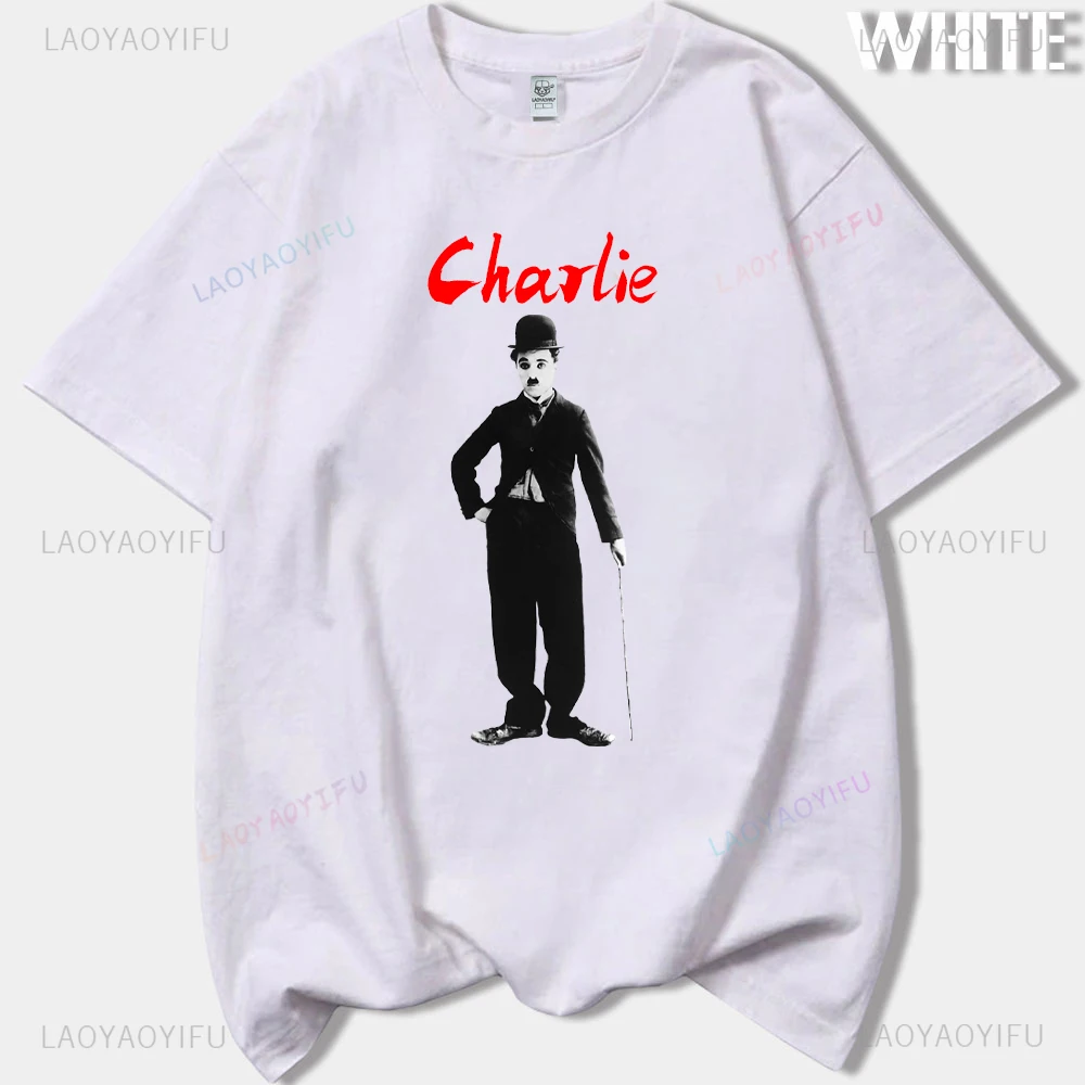 Vintage Movie Charlie Chaplin Men Women Warm T-shirt Personality Hip Hop Sreet Style Printed Fun High Quality Cotton T Shirts