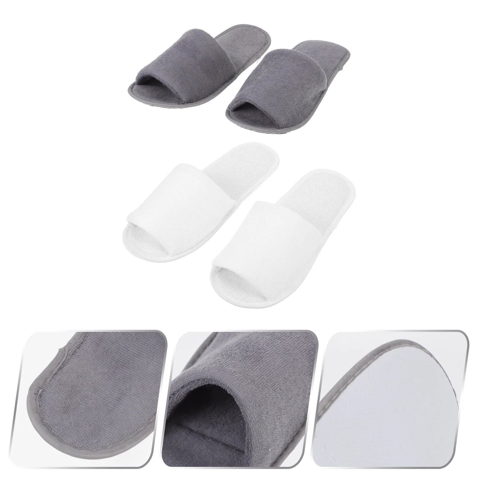 2 Pairs Foldable Slippers Lightweight Non-slip Living Room Hotel Eva Folding Travel Universal Airplane Soft Sole