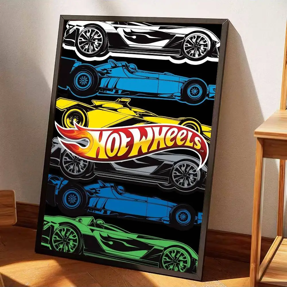 Super Car H-hot W-wheels DIY Sticky Poster Waterproof Paper Sticker Coffee House Bar Stickers Wall Painting