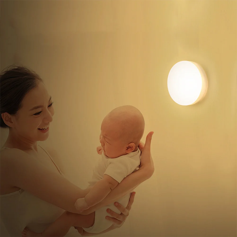 

Inductive Touchable Pat Night Lamp USB Charging Round Shape Dimmable Warm White Yellow Light Energy Saving Indoor LED Night