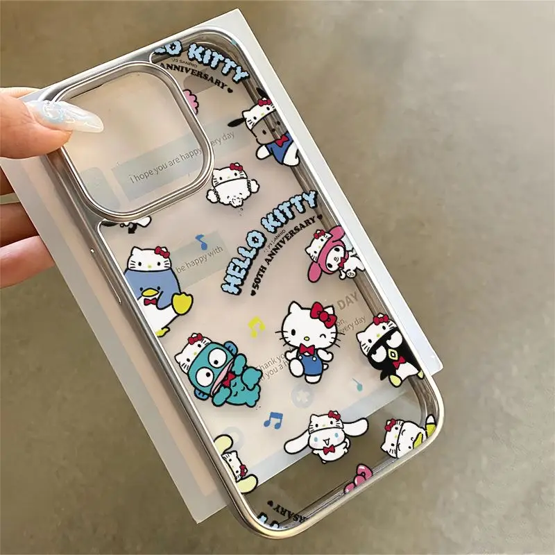 شاشة كاملة سمكة المهرج H-Hellos Kittys طباعة آيفون 17 16 15 14 13 برو ماكس 7 Plus Air XR جراب هاتف صغير مضاد للسقوط Y2K