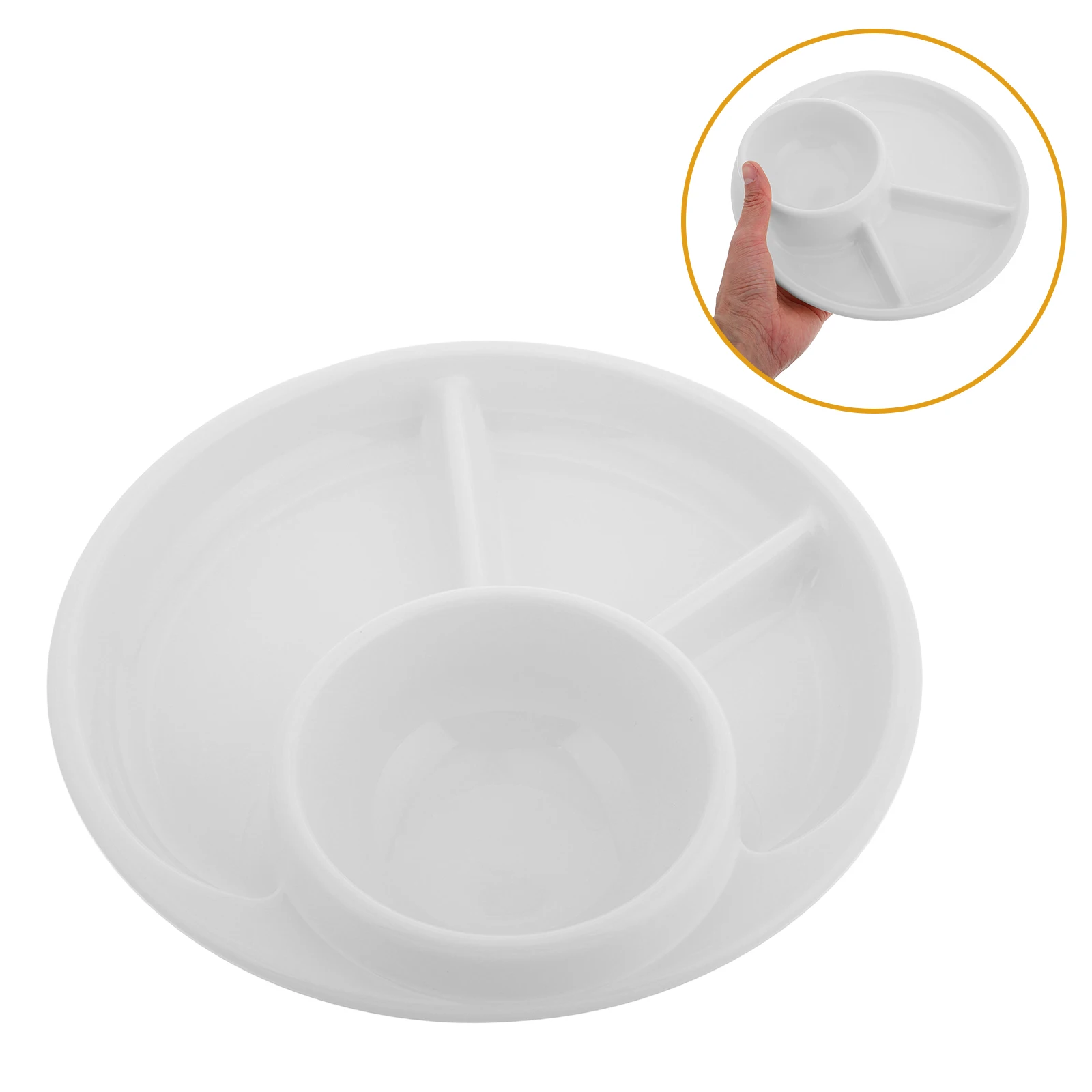 Fat Reduction Grating Plate 3 Compartments Salad Plates Kids Breakfast Lunch Dinner Divided Tray Portion Control Japanese Style