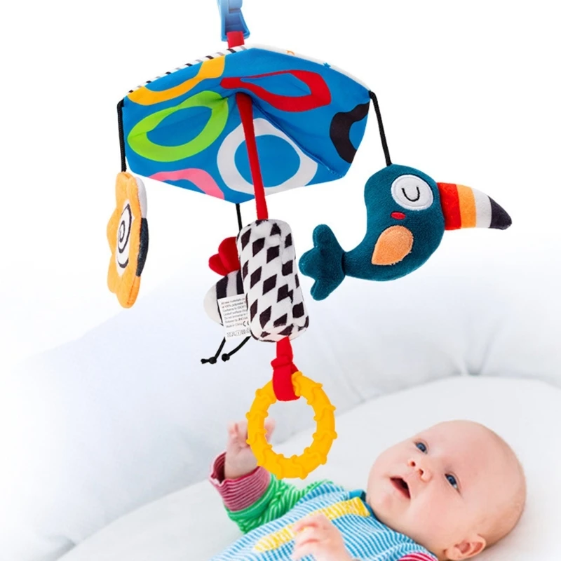 Giocattolo mobile peluche musicale per passeggino per culla con suoni rilassanti e forma evolutiva A2UB