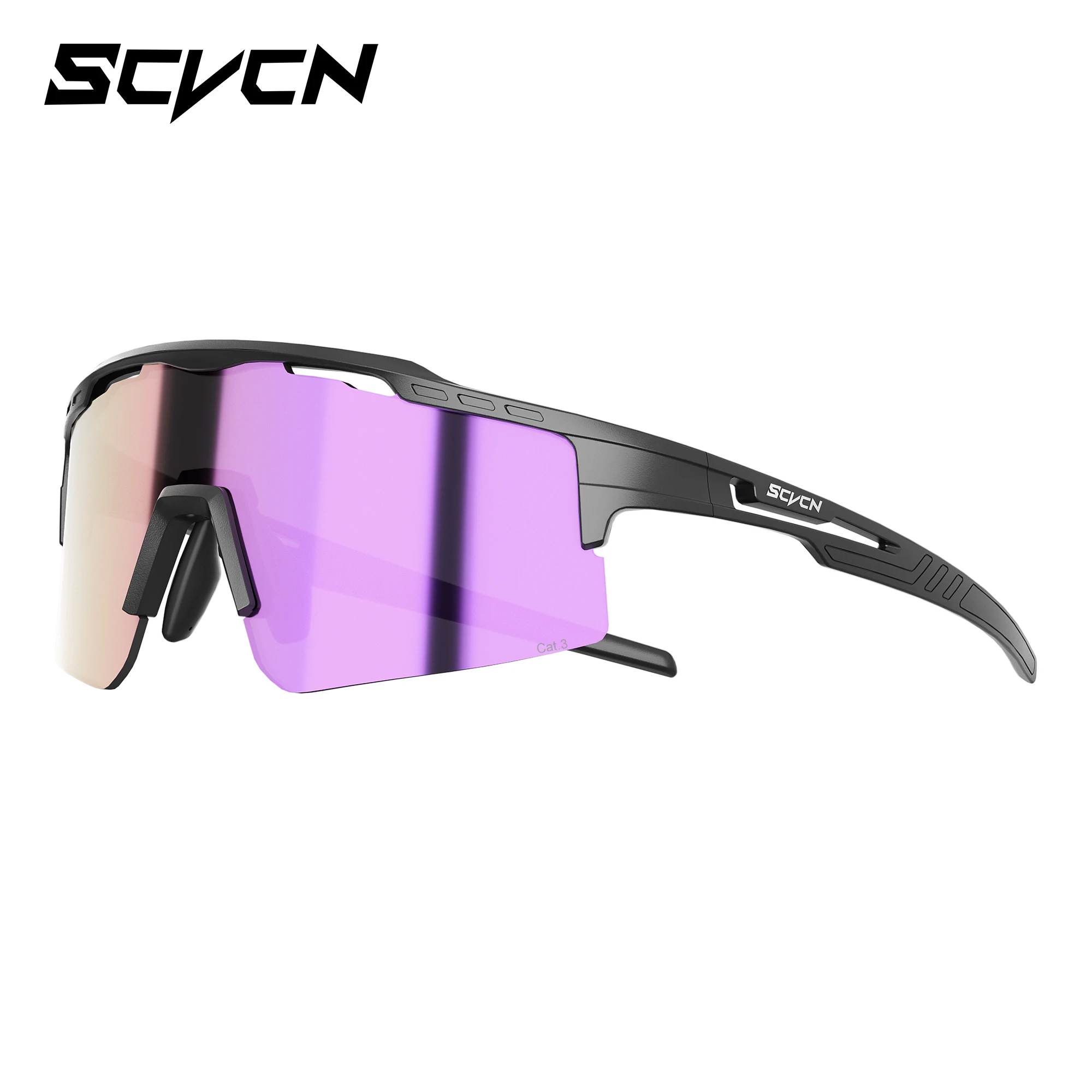 SCVCN Heiße Photochrome Radsport-Sonnenbrille UV400 für Damen und Herren, Winddichte Outdoor-Sportbrille für MTB, Rennrad, Wandern und Laufen