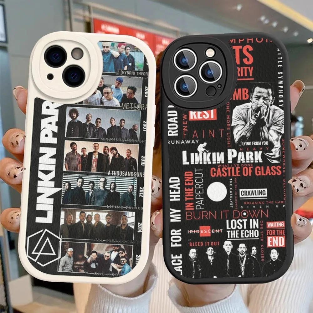 Band L-Linkins Cool P-Parks Phone Case Hard Leather For iPhone 14 13 12 Mini 11 14 Pro Max Xs X Xr 7 8 Plus Fundas