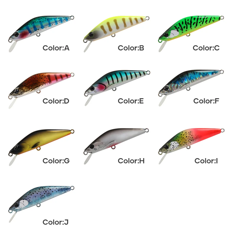 LETOYO 3.1g/3.6g Sinking Minnow Lure Mini Tremor Hard Minnow Baits Stable Throwing Full Swimming Layer Trout Lures