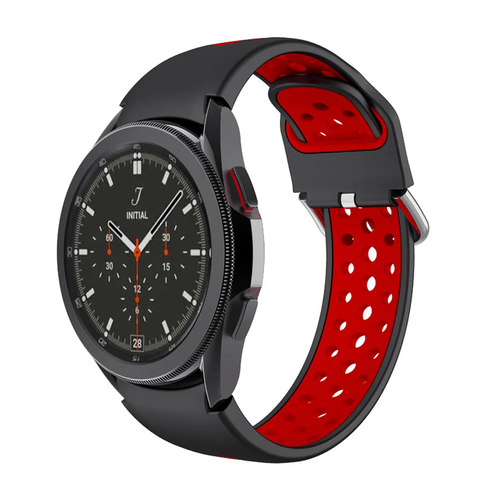 For Samsung Galaxy Watch 4 Classic 42mm 46mm / Watch 4 40mm 44mm Strap Silicone Bracelet 20mm Wristband Sport Watchband Correa