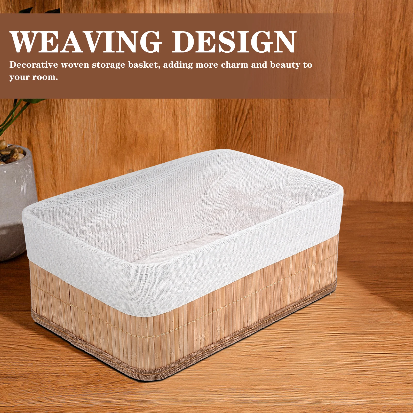 

3pcs Woven Storage Basket Sturdy Desk Baskets Cloth ganizer Home Accessory Vintage Bedroom Hotel Decor Multi function Tableware