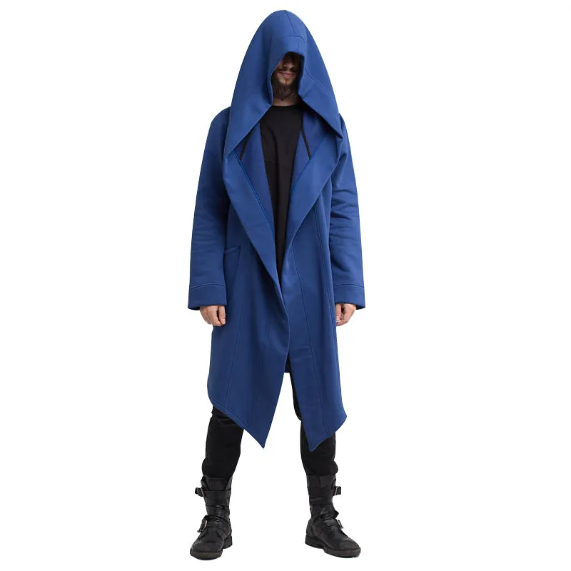 Men's Long Hooded Trench Coat - Fall/Winter European Style Outerwear