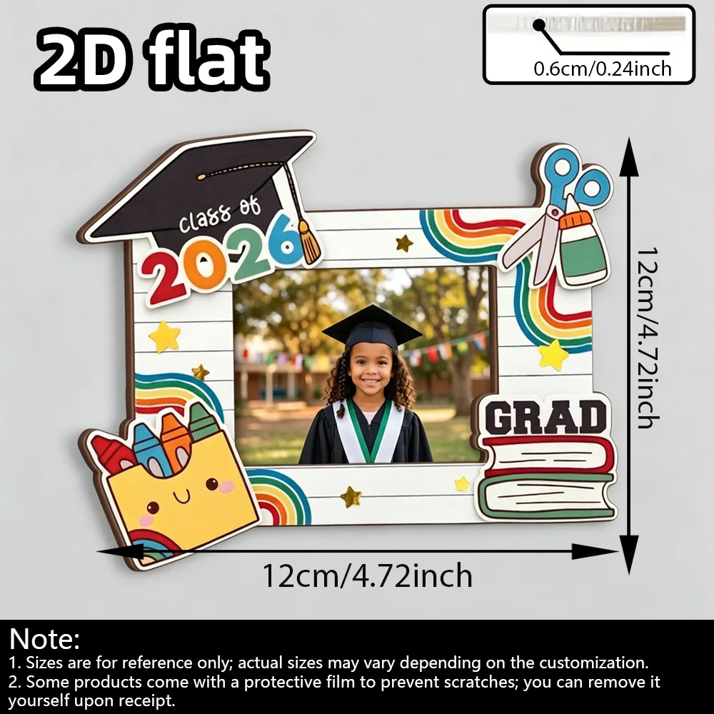 Personalized Graduation Wood Frame for Class of 2026, Custom Photo Keepsake for Preschool and Kindergarten Completion