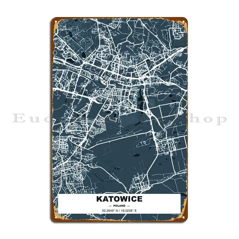 

Katowice Metal Plaque Poster Club Wall Decor Cave Designs Retro Tin Sign Poster