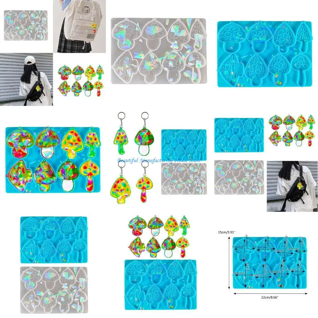 

E56A Light and Keychain Pendant Silicone Molds Mushroom-shape Mold DIY Ornaments Mould for Birthday Gift