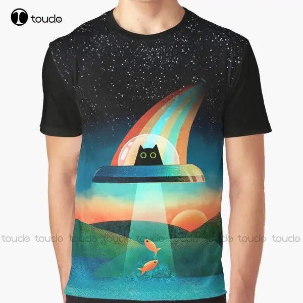 

The Purrfect Alien Graphic T-Shirt Custom Aldult Teen Unisex Digital Printing Tee Shirts Custom Gift Xxs-5Xl Streetwear