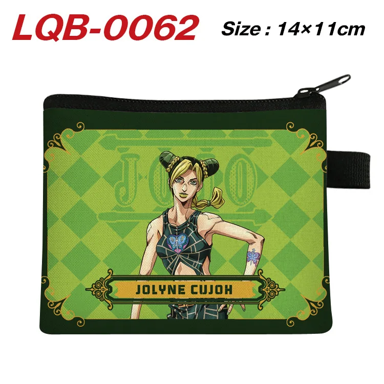 JoJo's Bizarre Adventure Anime Wallet Cartoon Card Holder Purse Men and Women Short Wallets With Zipper Coin Pocket