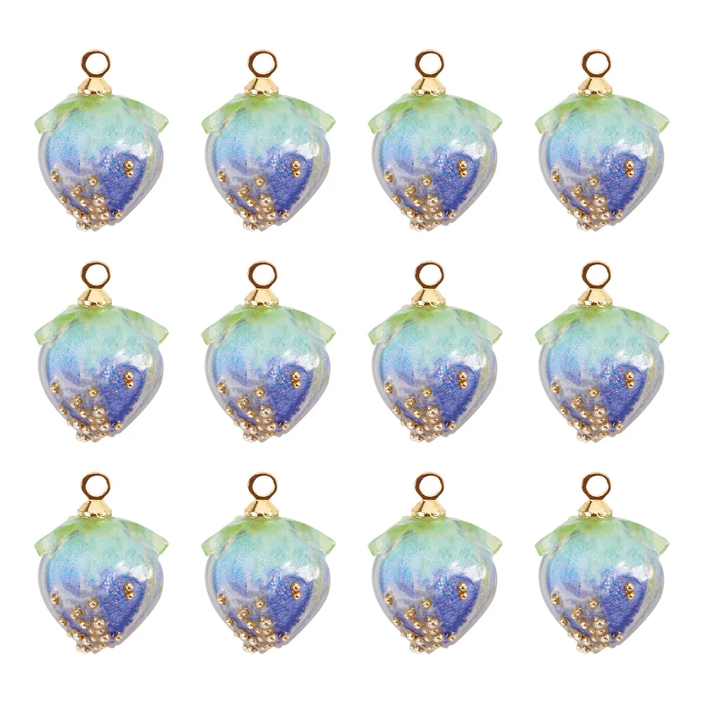 20pcs Bud Flower Pendants Handmade Natural Flower Dried Flower Pendants for jewelry making DIY bracelet necklace earring decor