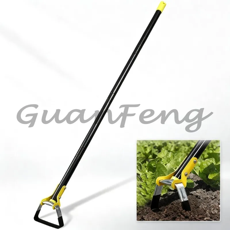Heavy‑Duty Stainless Steel Loop Stirrup Hoe, Triangle Sharp Head 1.2M/1.6M Ergonomic Long‑Handle Farm Weeding Tool