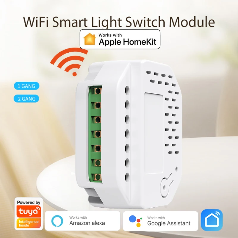 

Tuya Smart HomeKit WiFi/Zigbee In-Wall Switch DIY Smart Light Switches 2Way Wireless Relay Automation Module Work Alexa Google