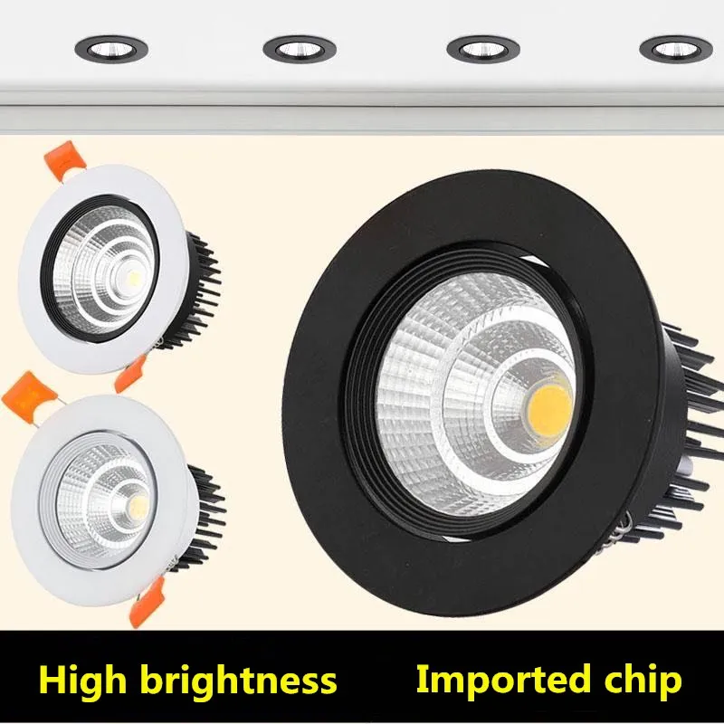 

Pop Led Downlight Dimmable Lamp 3w 5w 7W 9W 12w 15w 20w 30w 40w Cob Led Spot 220V/110V Ceiling Recessed Downlights Round Panel L