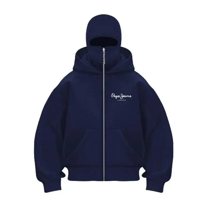 بالاكلافا الرجال الرمز البريدي هوديي شتاء دافئ عارضة البلوز Y2K مع مقنعين قناع الوجه سستة تصميم سترة رياضية في الهواء الطلقActivities03 #1