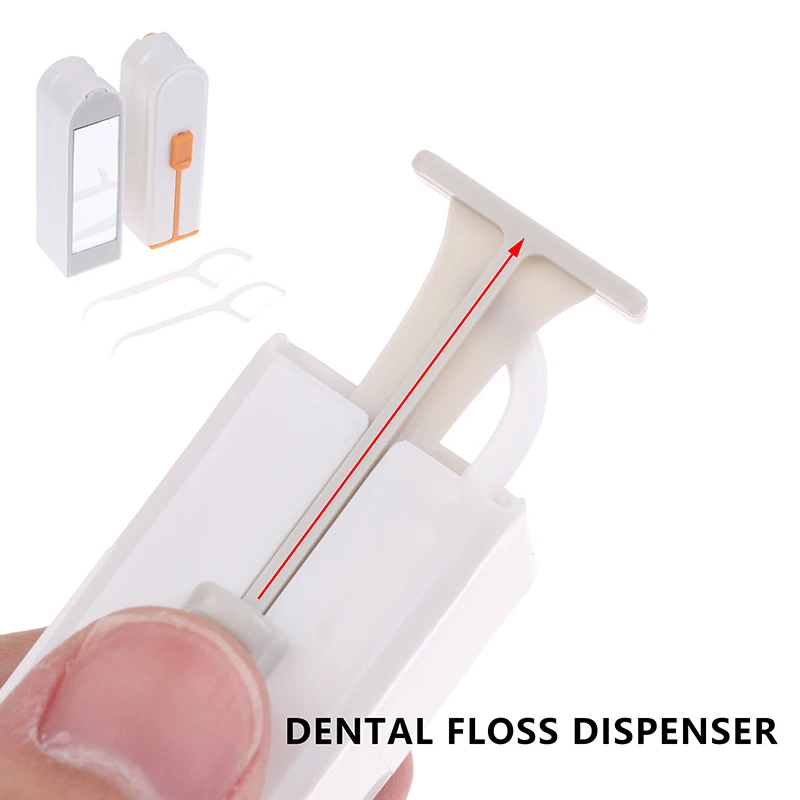

HUA HUA Floss Dispenser Automatic Ejectable Floss Organiser Oral Care Press-on Disposable Flossing Sticks Refillable Storage Box