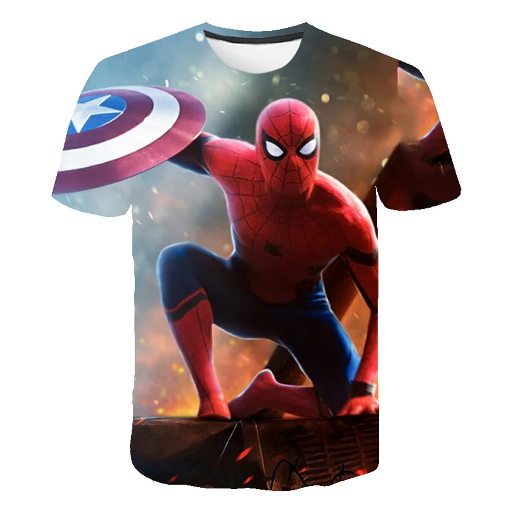 

Marvel Spiderman Series Print T-shirts Boys Girls Clothes Summer Harajuku Casual Short Sleeve Tops Tees Kids Casual T Shirt New