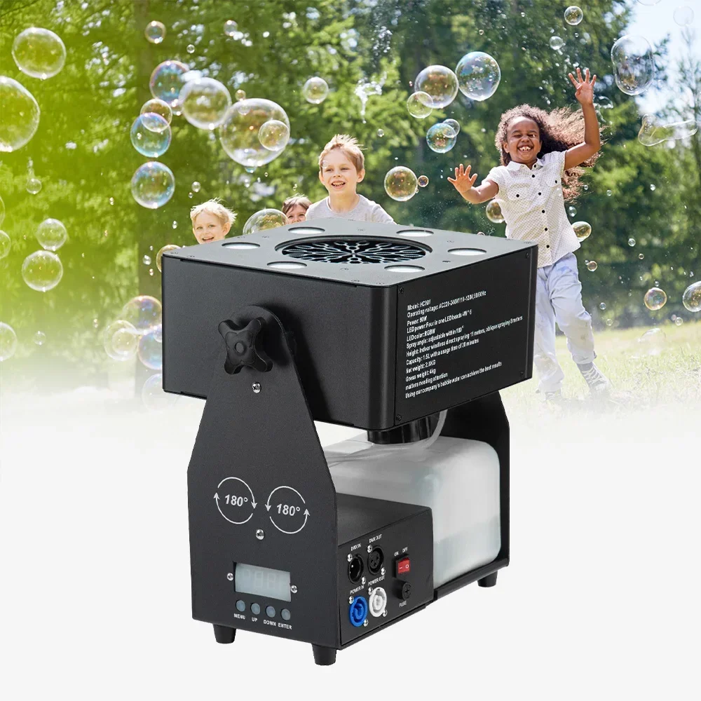 10m Height Effect Bubble Machine DMX512 Remote Control RGBW LED Bubble Machine Performance Wedding Stage Party DJ Bar Club Blow