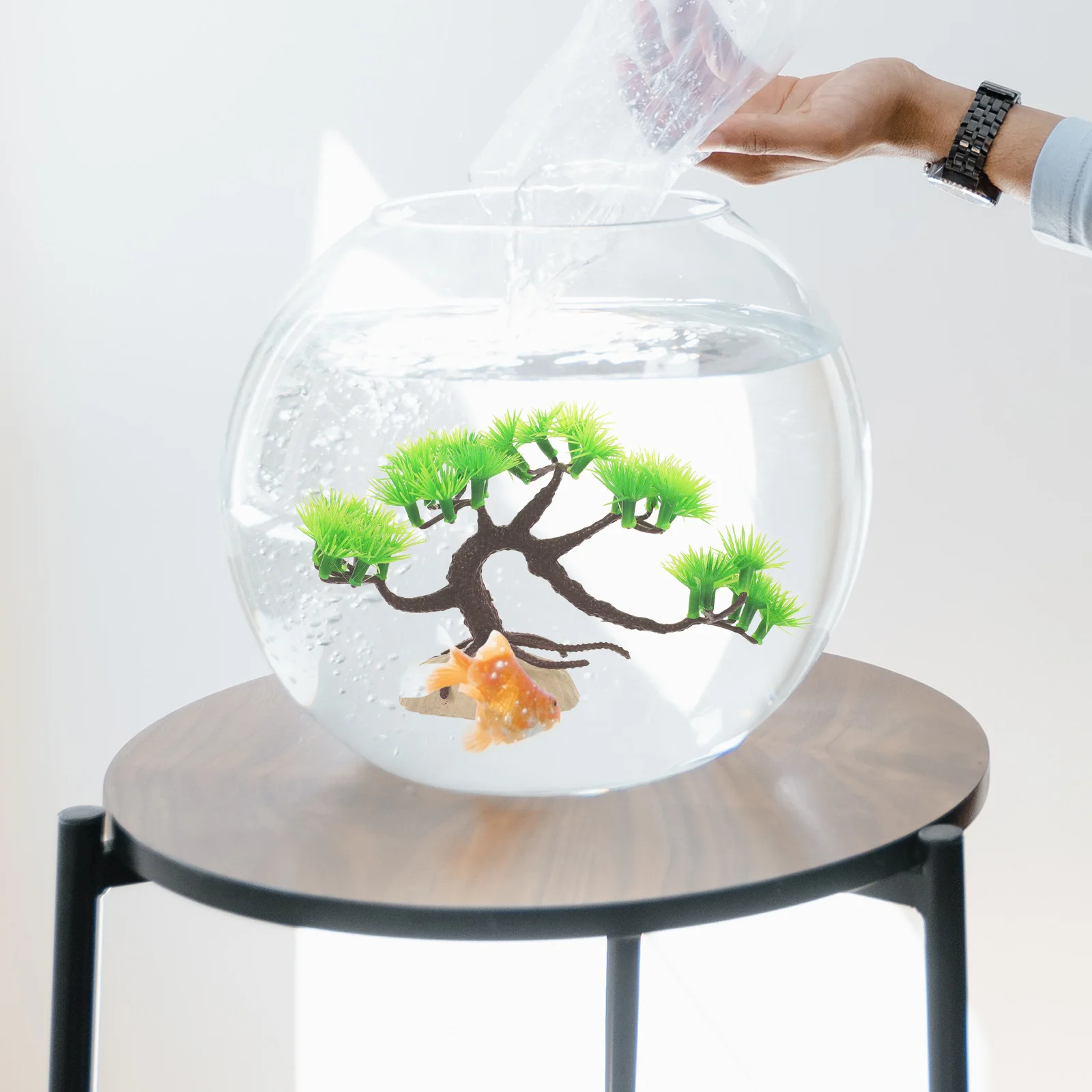

2Pcs Artificial Fish Tank Tree Fake Aquarium Decoration Plastic Landscaping Plant Ornament Aquarium Supplies Fish Tank
