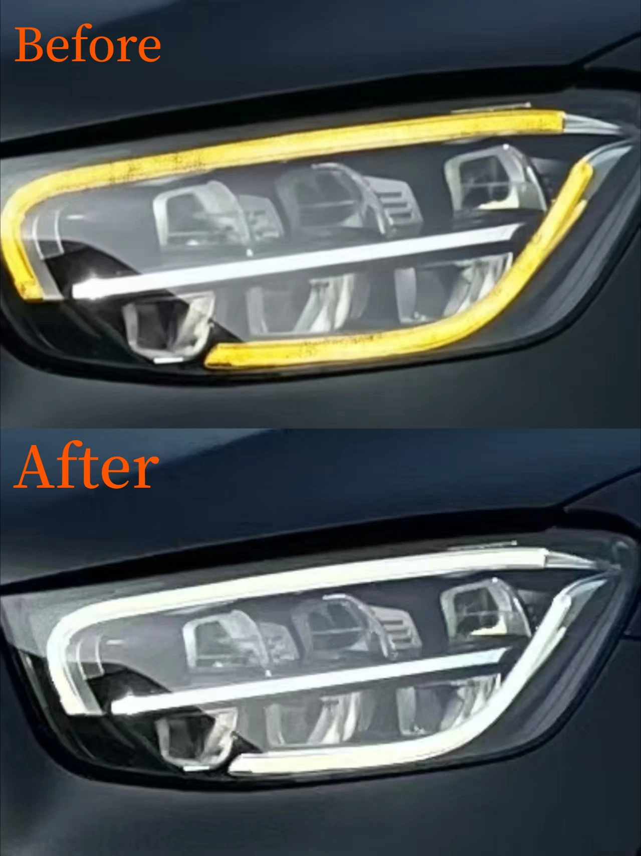 Angle Eyes DRL Light Guide Strip For Mercedes-Benz W253 GLC 2020-2022 Headlight Daytime Running Tube Light Bar Car Accessories