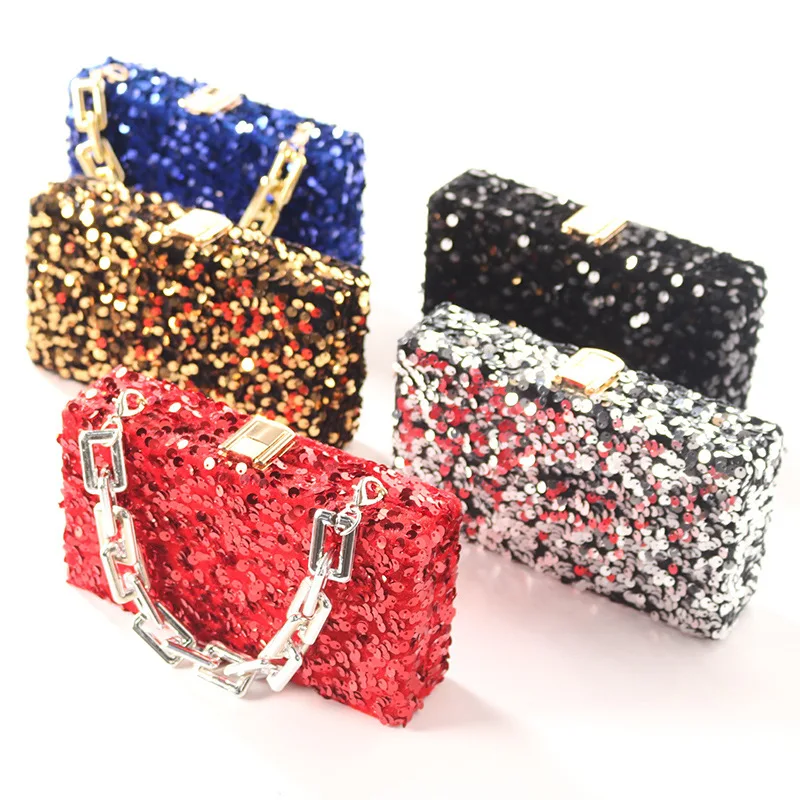 2023 New Style Sequin Hand Bag Fashion One Shoulder Diagonal Straddle Bag Exquisite Dinner Bag Prom Dress Party Bag