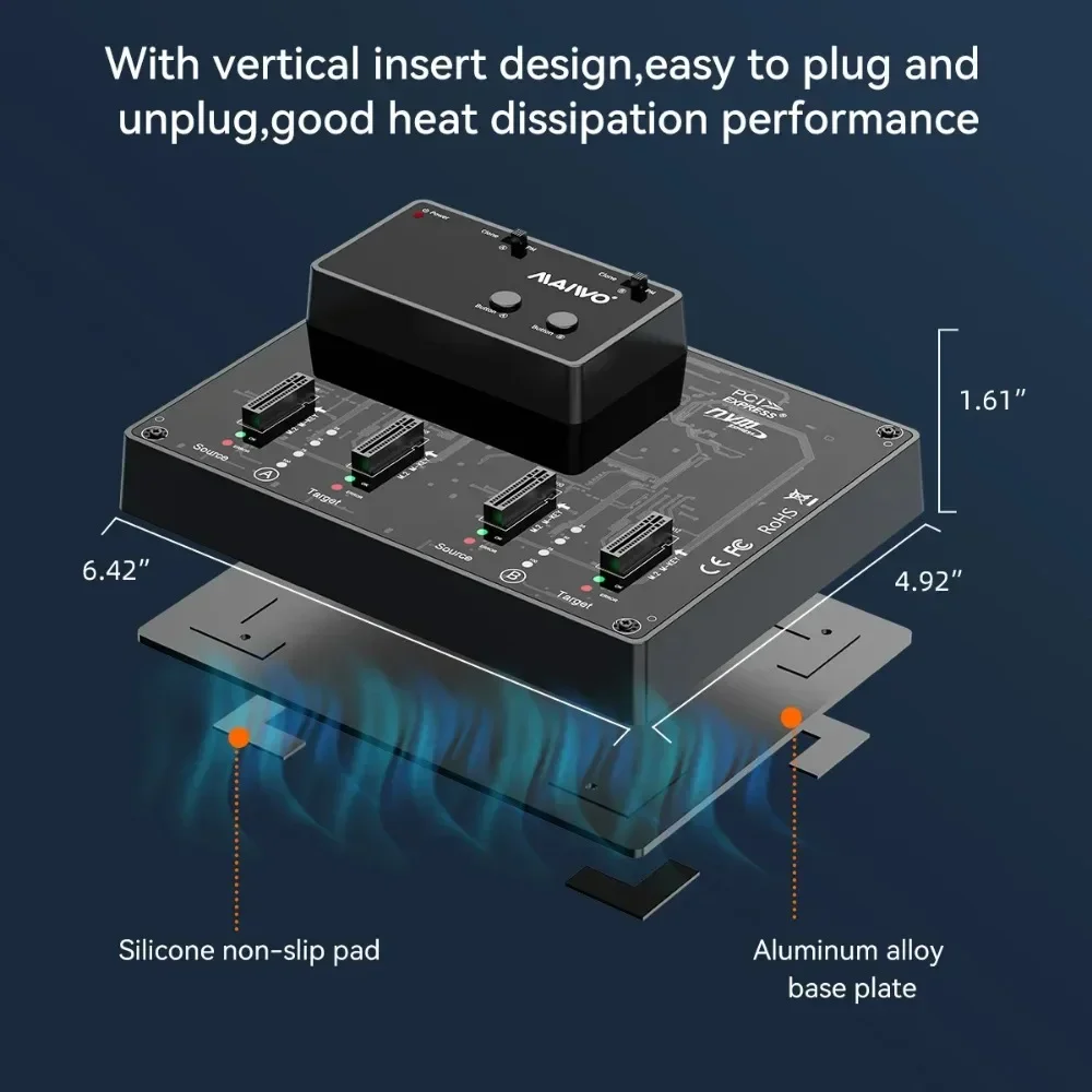 MAIWO M.2 Nvme SSD Case Copy Machine Type-C External Notebook Hard Drive Reader NVMe Hard Drive Copy Machine Supports Cloning