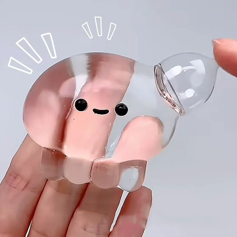 شفافة اسفنجي فقاعة البوب قنديل البحر الإجهاد الكرة الأخطبوط بوبر الإجهاد الإغاثة الحسية تململ لعبة Mochi ASMR متعة هدية حفلة