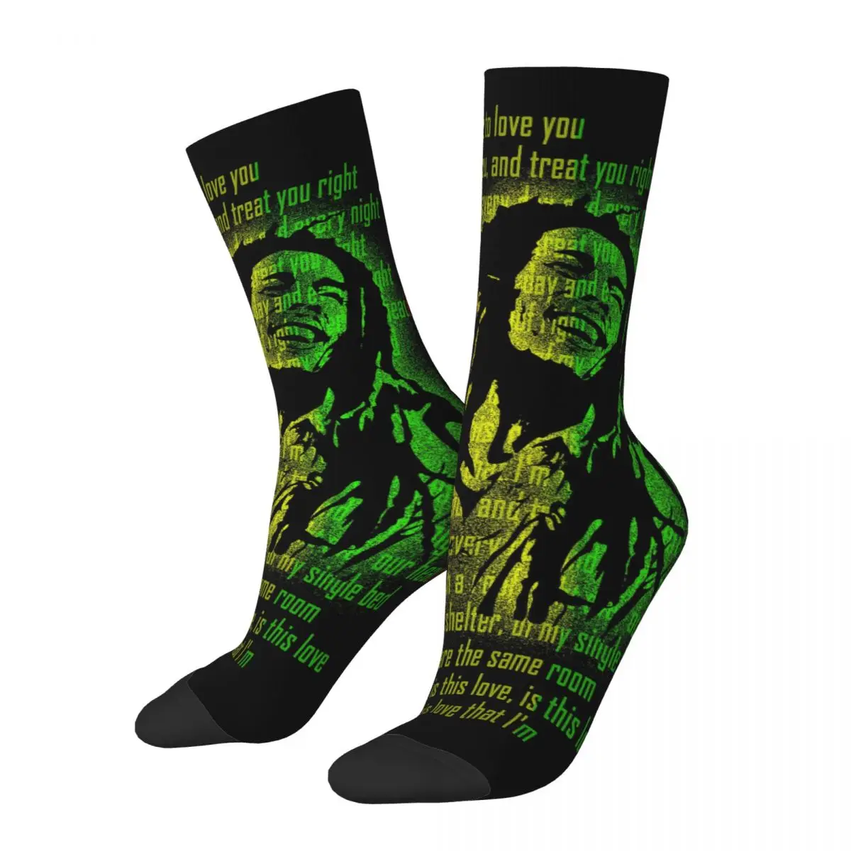 Rapper Bob Marley cosy Unisex Socks Cycling Interesting Four Seasons Socks