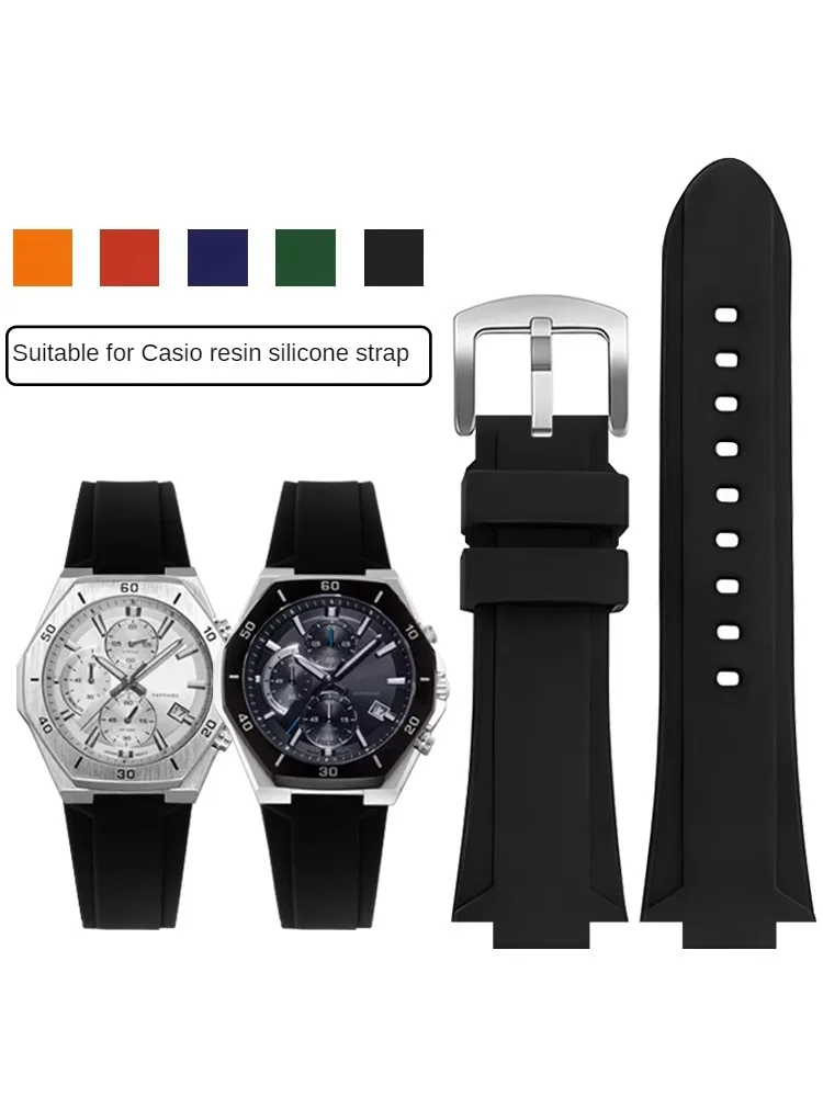 Rubber adaptation substitute Casio EFB-680 ECB-10YD resin silicone watch with convex 26*14mm bracelet.