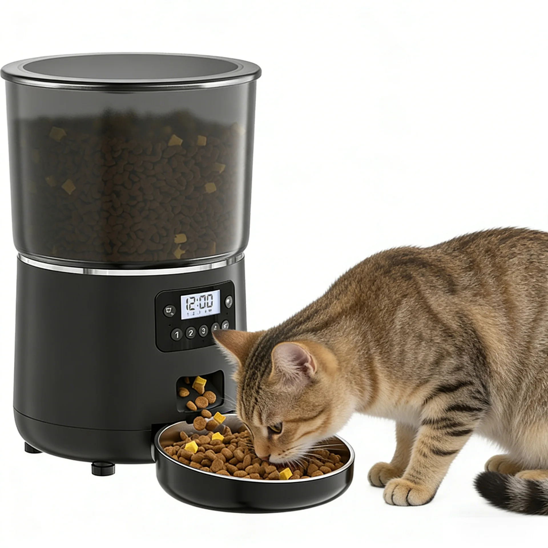 Pet automatic feeder Video cat and dog supplies feeding meals, graffiti APP voice WIFI smart cat