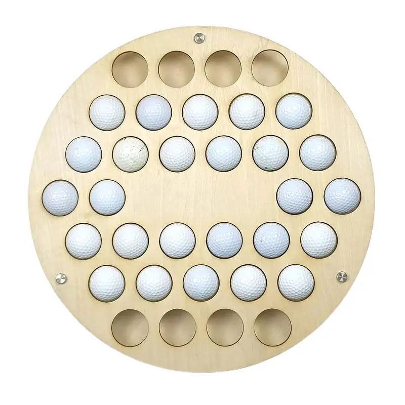 Ball Storage Case 34 Holes Wood Golf Ball Holder Wall Mounted Shelf Farmhouse Decor Wall Bar Shelf Flexible Golf Ball Floating