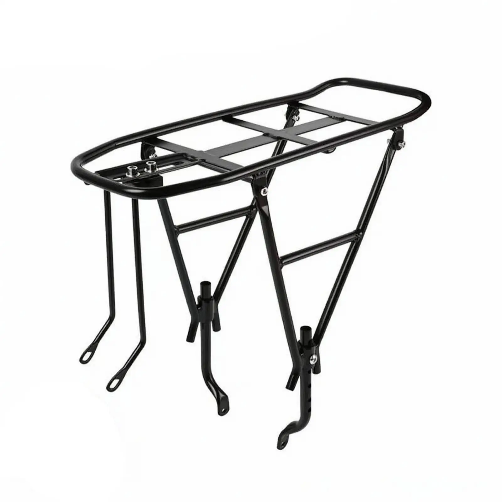 Functional Bicycle Trunk Rack for Mountain Bike with Tubular Side Rails Secure Support Struts for