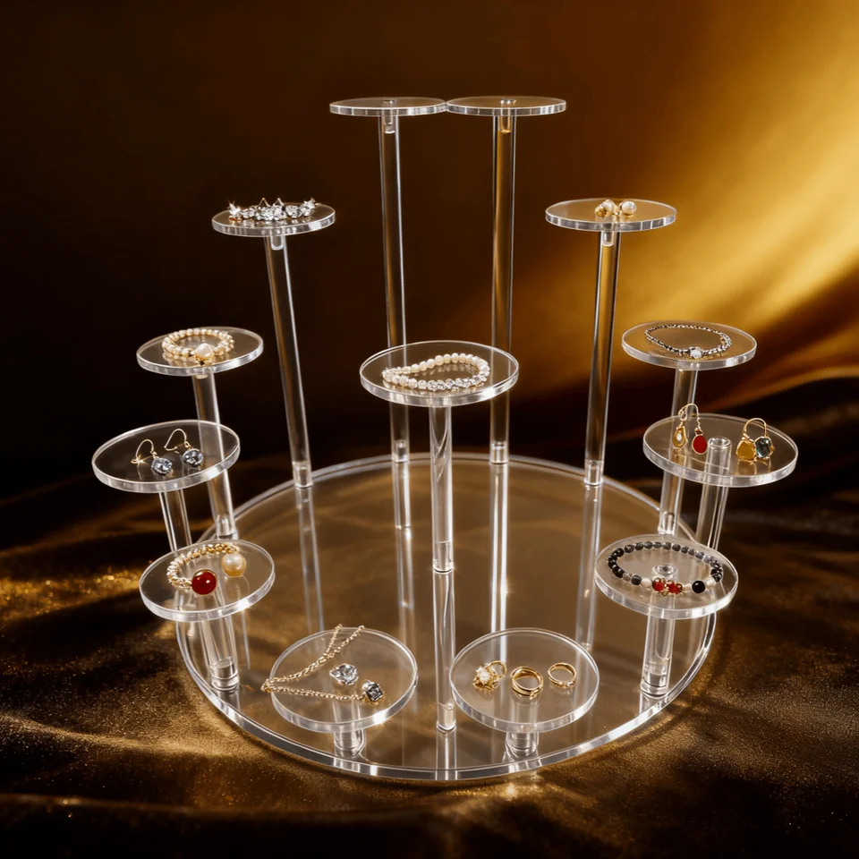 A Set Of 13 Heads Acrylic Display Stand, Used For Placing Jewelry, Collectibles, Multifunctional Display Stand For Accessories