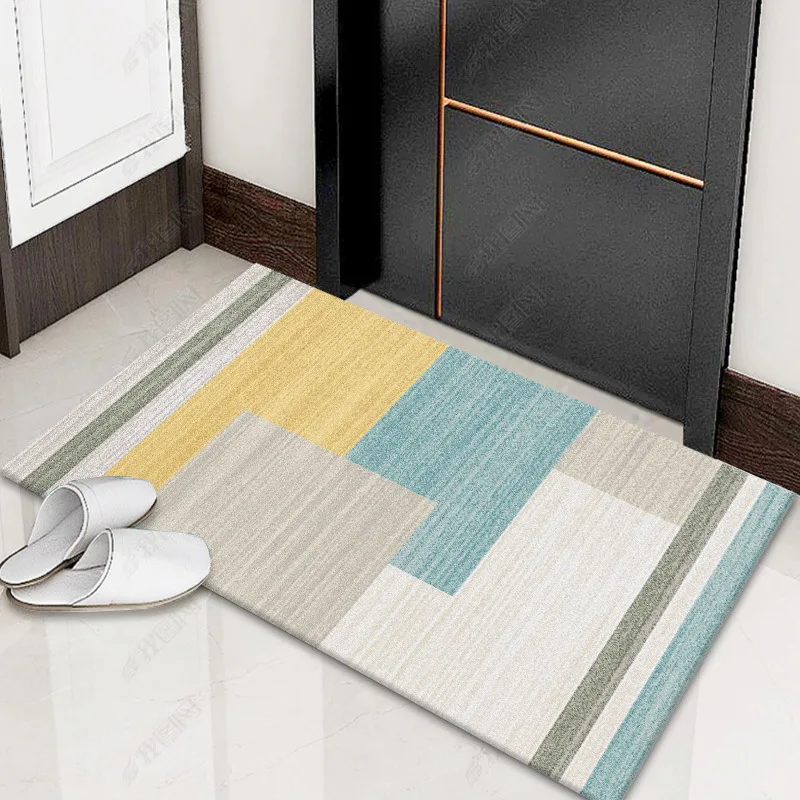 Grey Geometric Modern Simple Floor Mat Office Simple Bedroom Hotel Carpet Floor Mat Easy To Take Care of Pesuhuoneen Matto 욕실 카펫