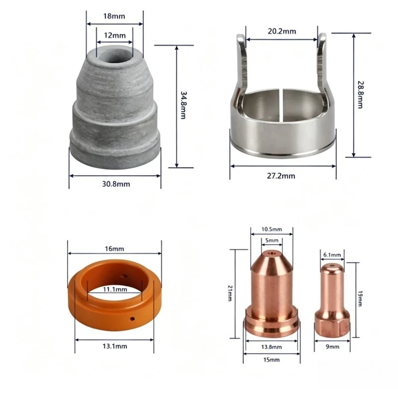 PT80 Accessories, Nozzles, Electrodes, Eddy Current Environmental Protection Hats, Brackets