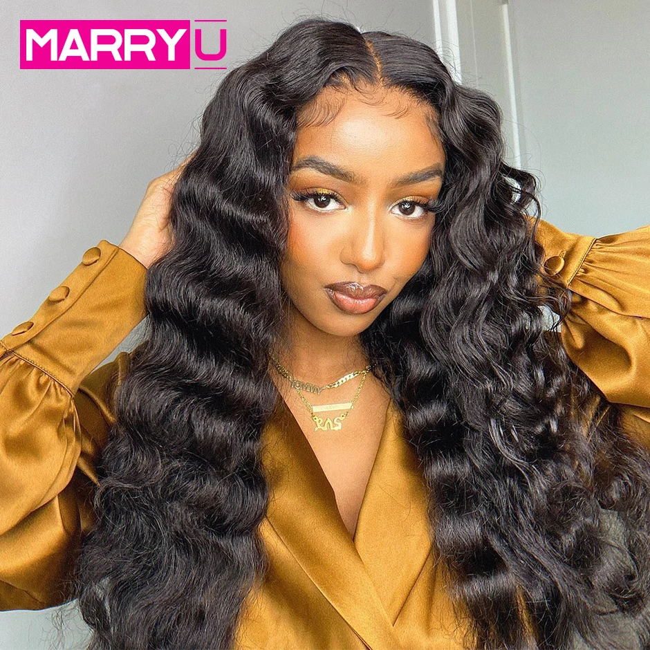 Loose Deep Wave Wig 13x4 13x6 HD Lace Frontal Wig Peruvian Loose Deep Wave Human Hair Wigs 360 Full Lace Frontal Closure Wig