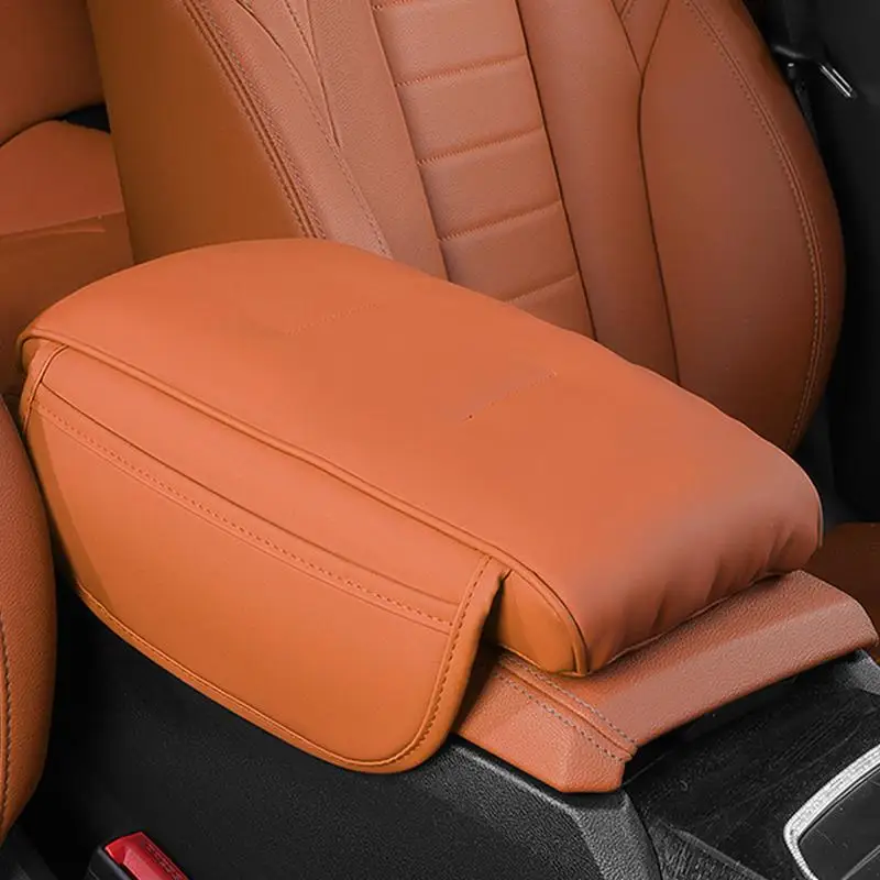 Armrest Box Cushion Center Console Memory Foam Cushion for All Season Waterproof Elbow Rest with Side Storage Pocket for car SUV