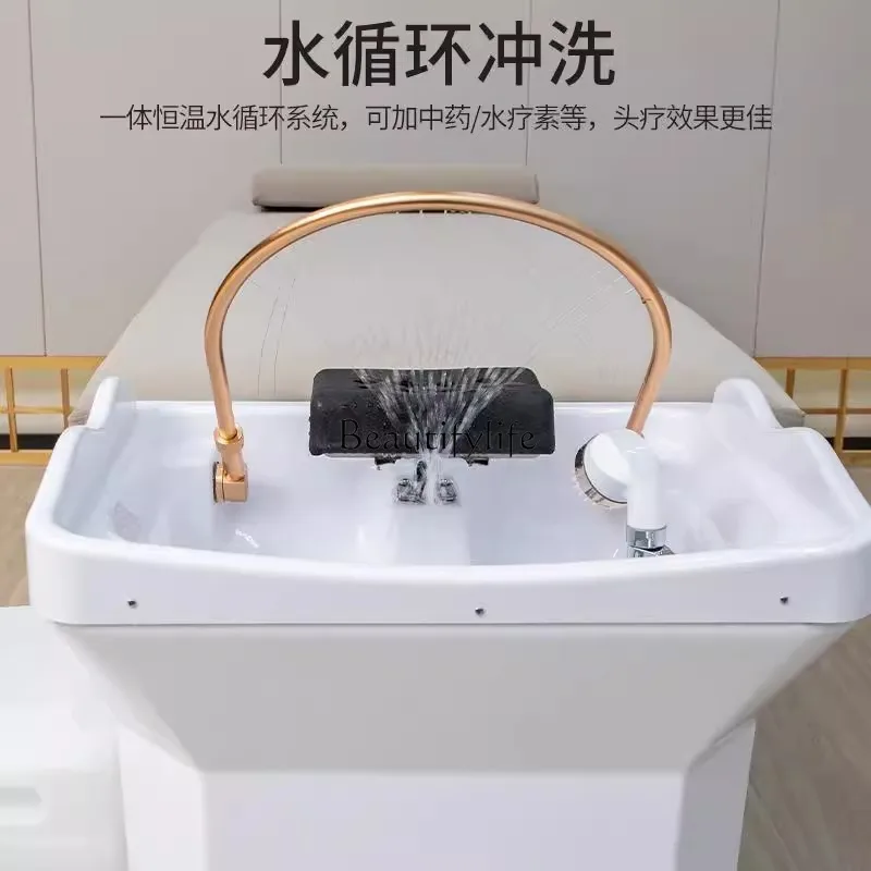 Movable head therapy device Water circulation fumigation Barber shop No need to connect to the water shampoo basin