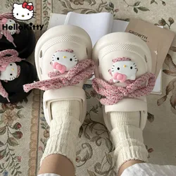 Sanrio Hello Kitty carino suola spessa pantofole moderne Y2k cartone animato estetico stile coreano sandali all'aperto donne nuove scarpe di moda