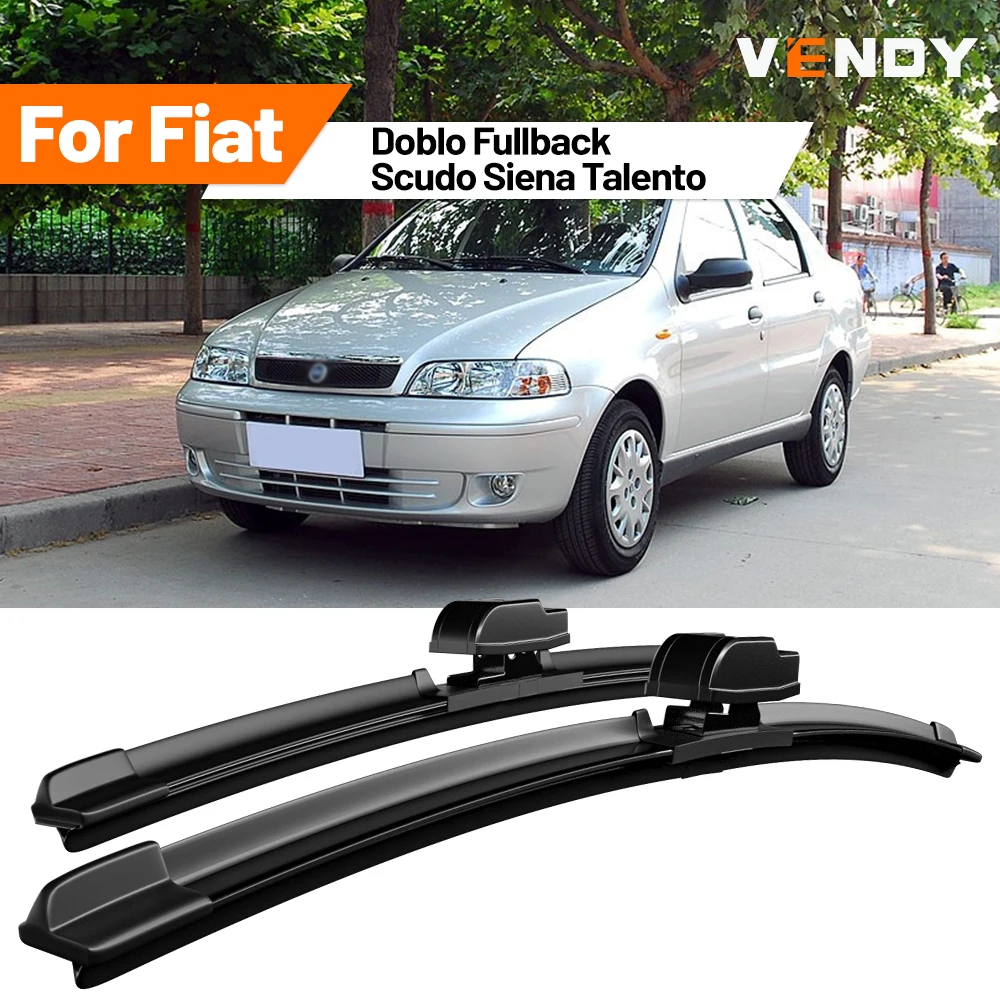 Para Fiat Doblo Fullback Scudo Siena Talento, 2 Piezas de Escobillas de Goma para Limpiaparabrisas Delanteros, Accesorios para Automóviles
