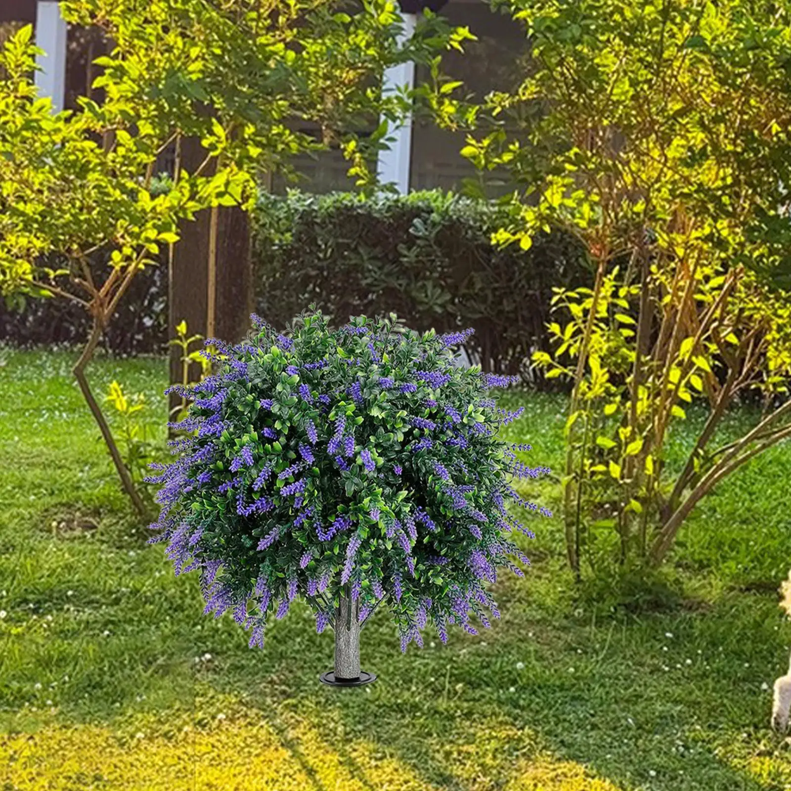 

Artificial Lavender Topiary Realistic Fake Plant for Outdoor Porch Farmhouse